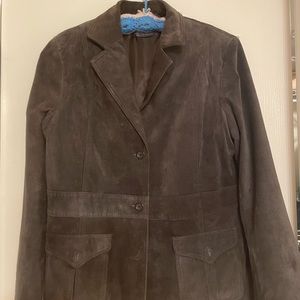 Liz Claiborne brown suede jacket size L gently used